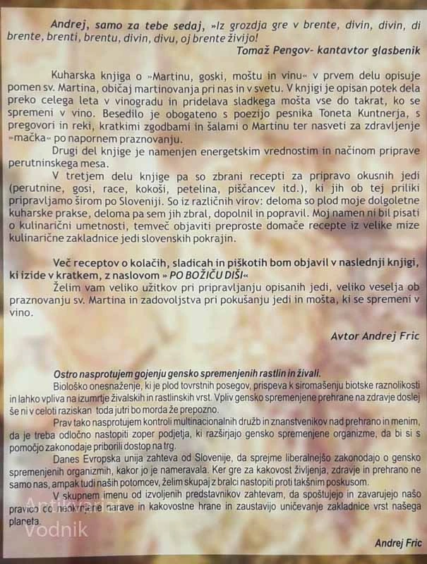 O MARTINU, MOŠTU, GOSKI IN VINU, Andrej Fric