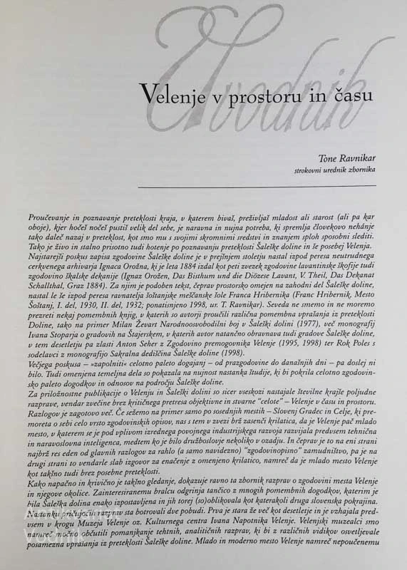 VELENJE, razprave o zgodovini mesta in okolice