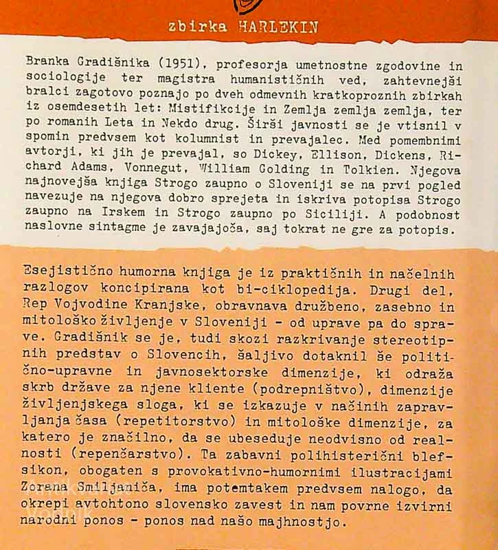 STROGO ZAUPNO O SLOVENIJI II.; REP VOJVODINE KRANJSKE, Branko Gradišnik