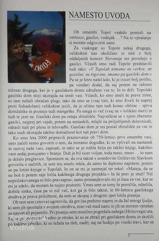 TOPOLE; NEKDAJ IN DANES, Mateja Jemec Tomazin