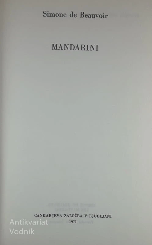 MANDARINI, Simone de Beauvoir