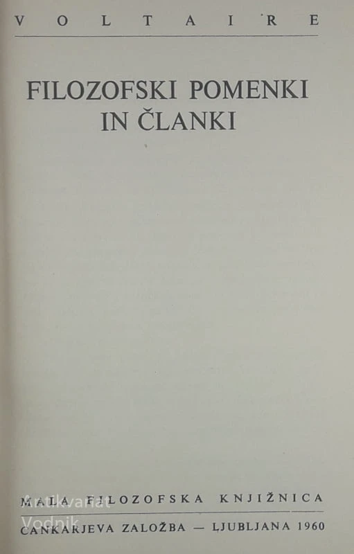 FILOZOFSKI POMENKI IN ČLANKI, Voltaire