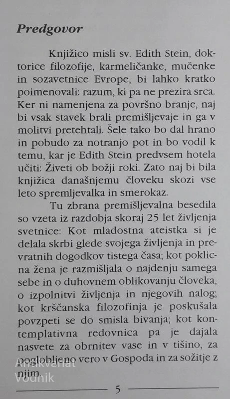 OD KONČNEGA K VEČNEMU, Edith Stein