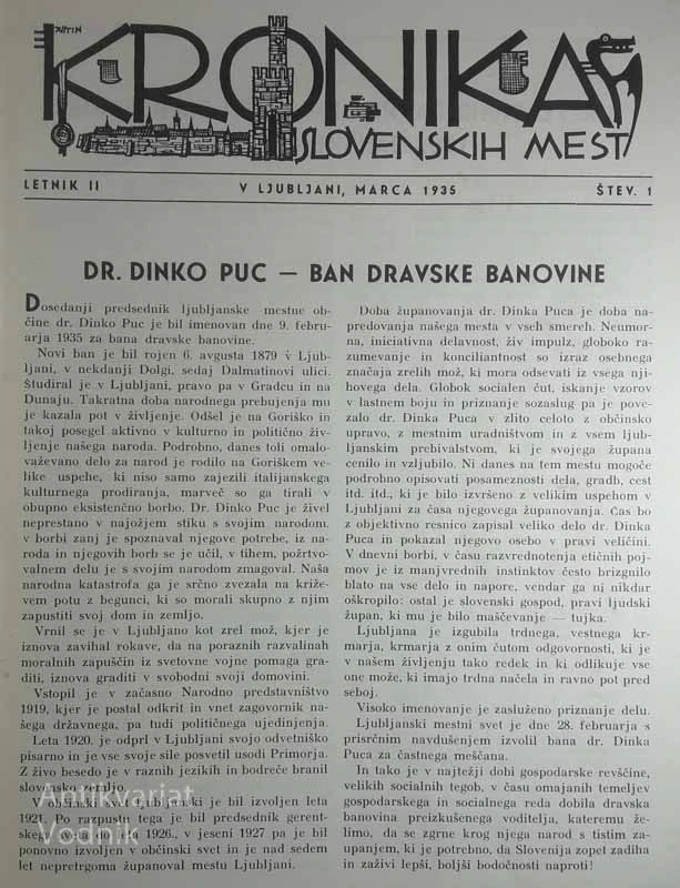 KRONIKA SLOVENSKIH MEST, dr. France Stele