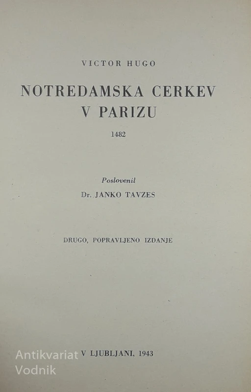 NOTREDAMSKA CERKEV V PARIZU, Victor Hugo