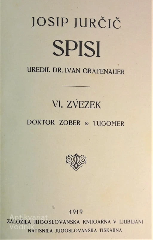 Josip Jurčič, SPISI, VI. zvezek, Doktor Zober, Tugomer