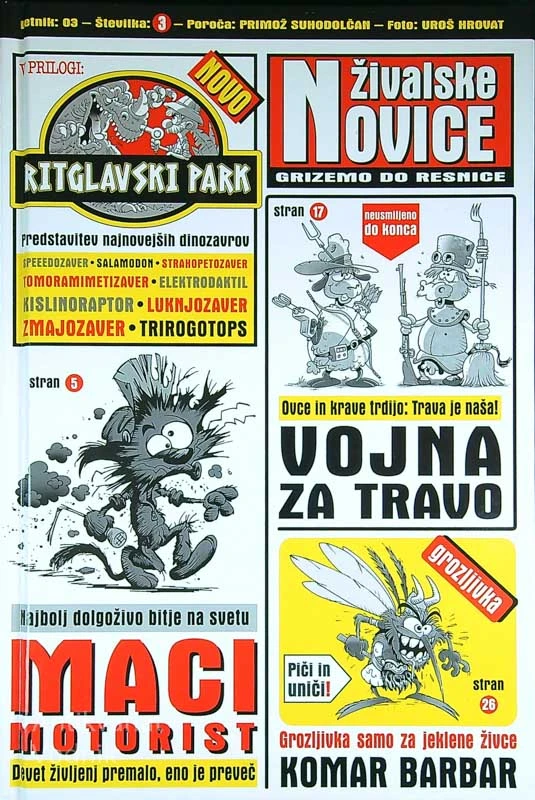 ŽIVALSKE NOVICE 3, Primož Suhodolčan (ilustriral Uroš Hrovat)