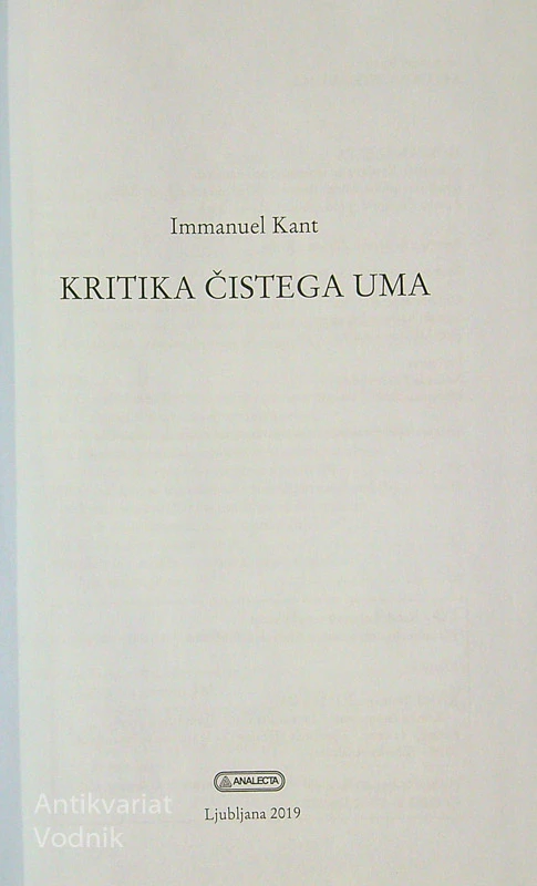 KRITIKA ČISTEGA UMA, Immanuel Kant
