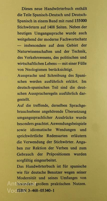 Langenscheidts Handwoerterbuch Spanisch, Spanish-Deutsch, Deutsch Spanisch