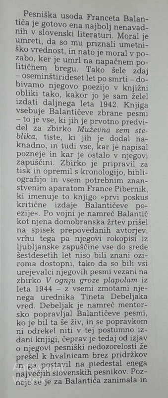 ZBRANE PESMI, France Balantič