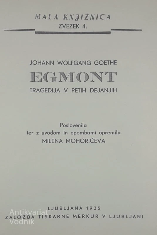 EGMONT, J. W. Goethe