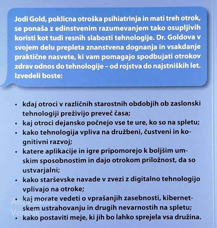 VZGOJA V DIGITALNI DOBI, Dr. Jodi Gold
