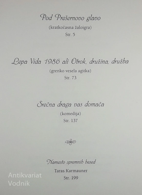 POD PREŠERNOVO GLAVO, Alenka Goljevšček