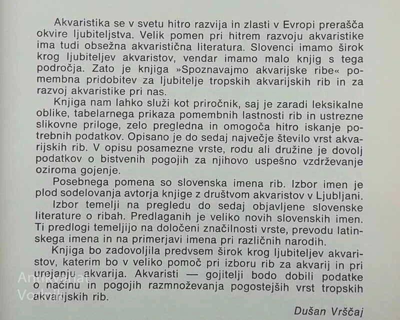 SPOZNAJMO AKVARIJSKE RIBE, Rihard Jerič