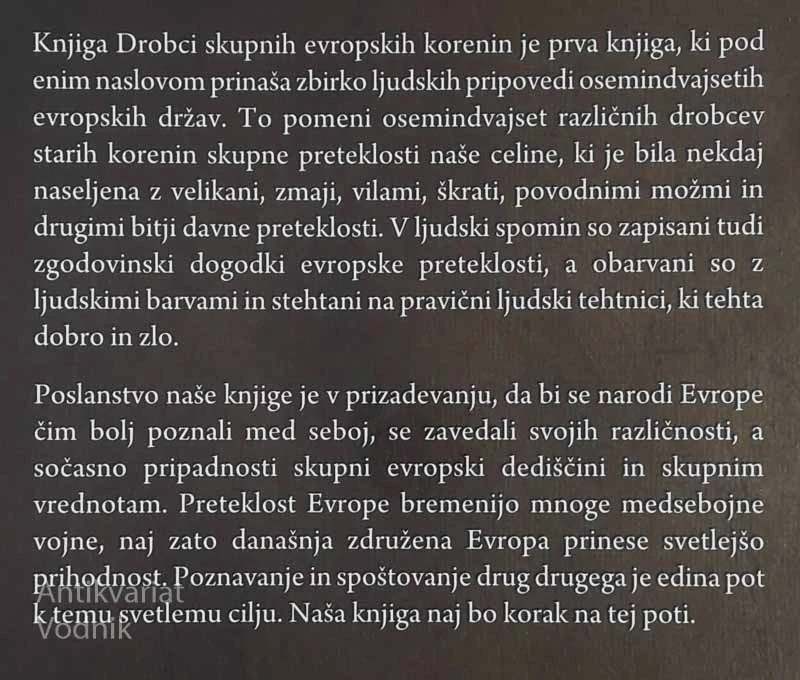 DROBCI SKUPNIH EVROPSKIH KORENIN; LJUDSKE PRAVLJICE IN PRIPOVEDI