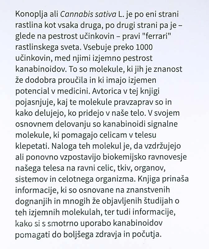 KONOPLJA V MEDICINI, KAKO SI S KONOPLJO POMAGAMO DO BOLJŠEGA ZDRAVJA IN POČUTJA, doc. dr. Tanja Bagar