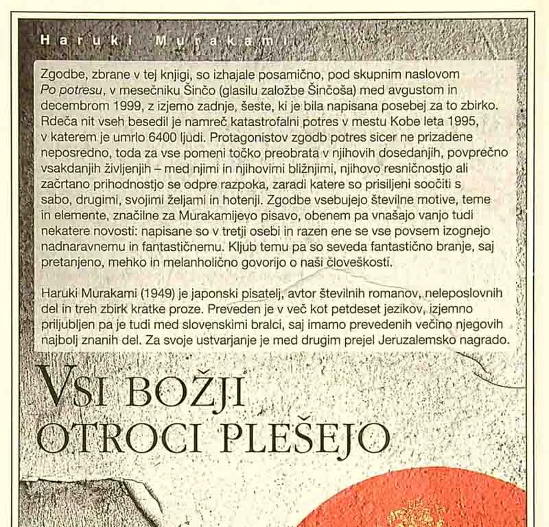 VSI BOŽJI OTROCI PLEŠEJO, Haruki Murakami