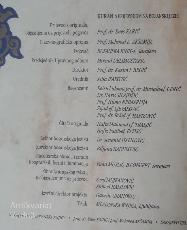 KURAN sa prijevodom na bosanski jezik