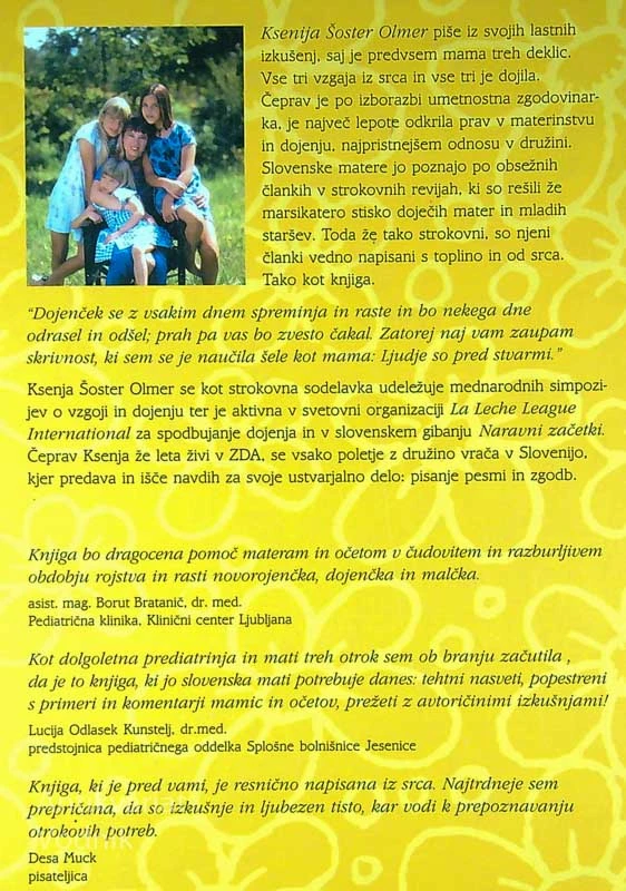 DOJENJE IN MATERINSTVO IZ SRCA, Ksenija Šoster Olmer