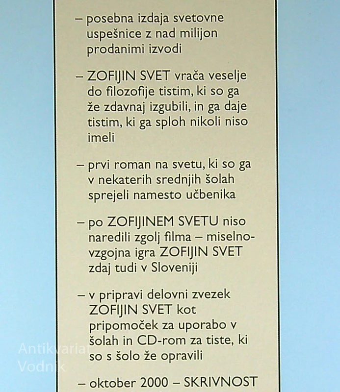 ZOFIJIN SVET, Jostein Gaarder