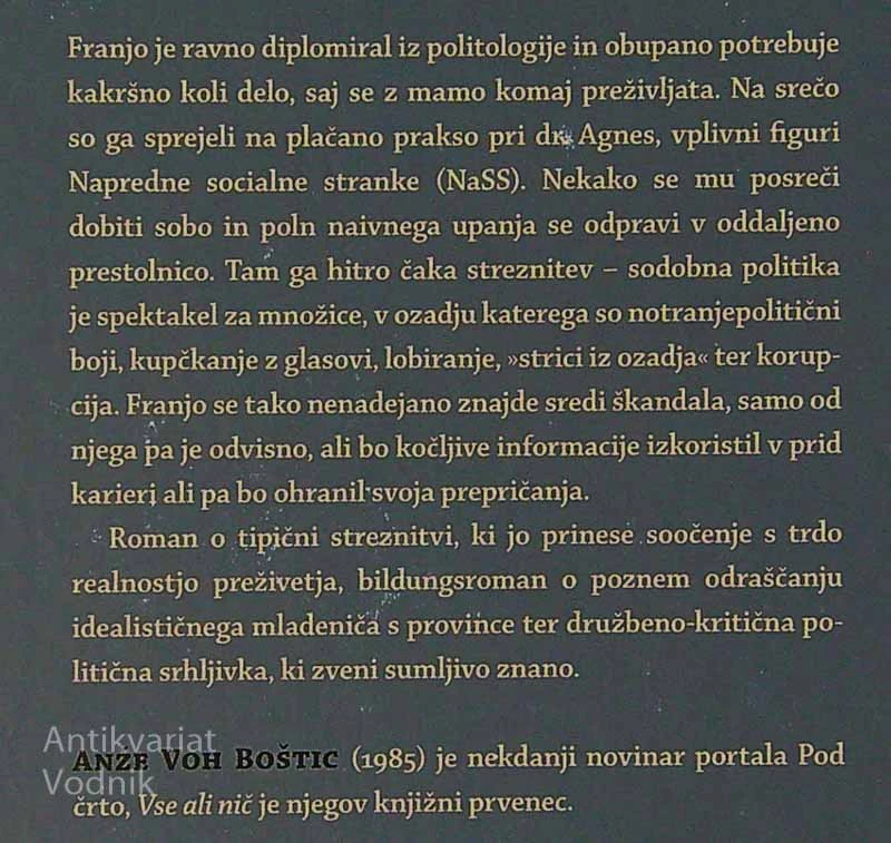 VSE ALI NIČ, Anže Voh Boštic