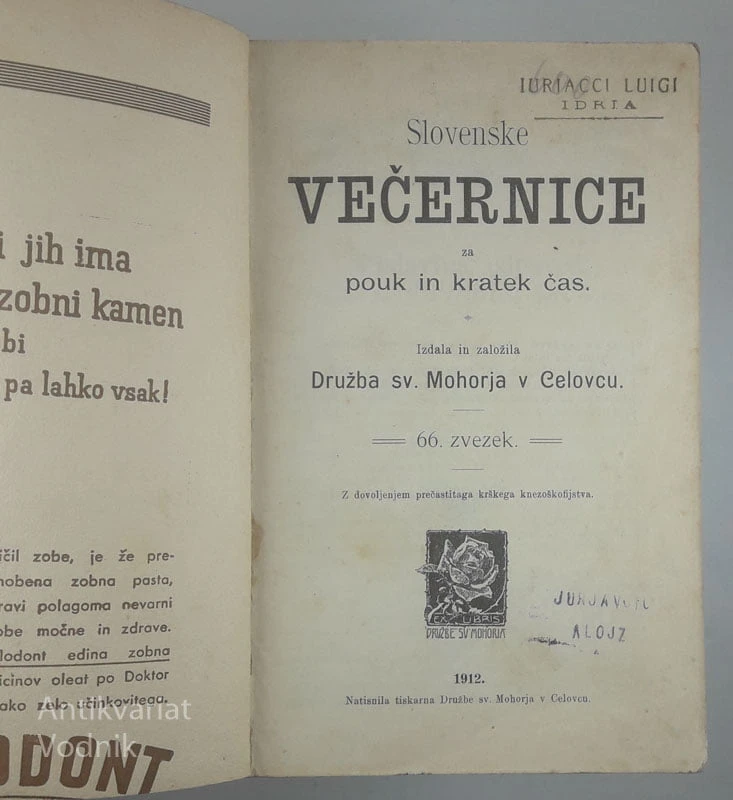 SLOVENSKE VEČERNICE ZA POUK IN KRATEK ČAS (66. ZVEZEK)
