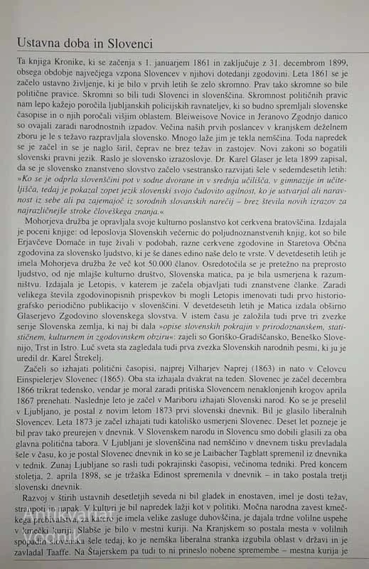 SLOVENSKA KRONIKA 19. STOLETJA 1861-1883, Janez Cvirn