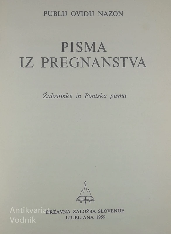 PISMA IZ PREGNANSTVA, Publij Ovidij Nazon