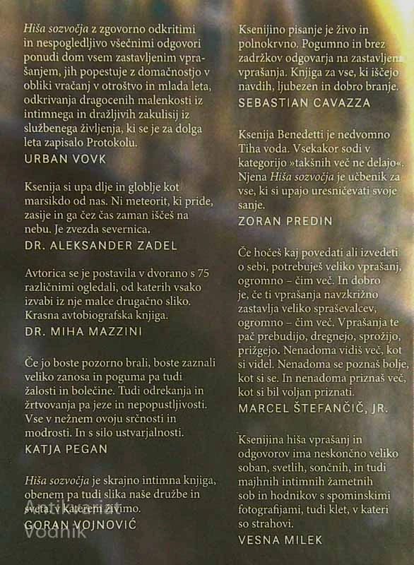 HIŠA SOZVOČJA, Ksenija Benedetti