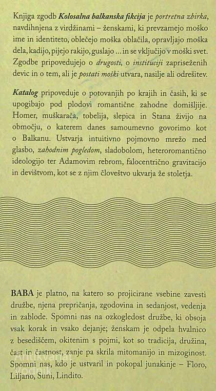 BABA; KOLOSALNA BALKANSKA FIKCIJA / KATALOG, Karmina Šilec