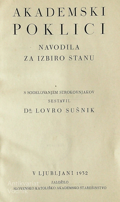 AKADEMSKI POKLICI, dr. Lovro Sušnik
