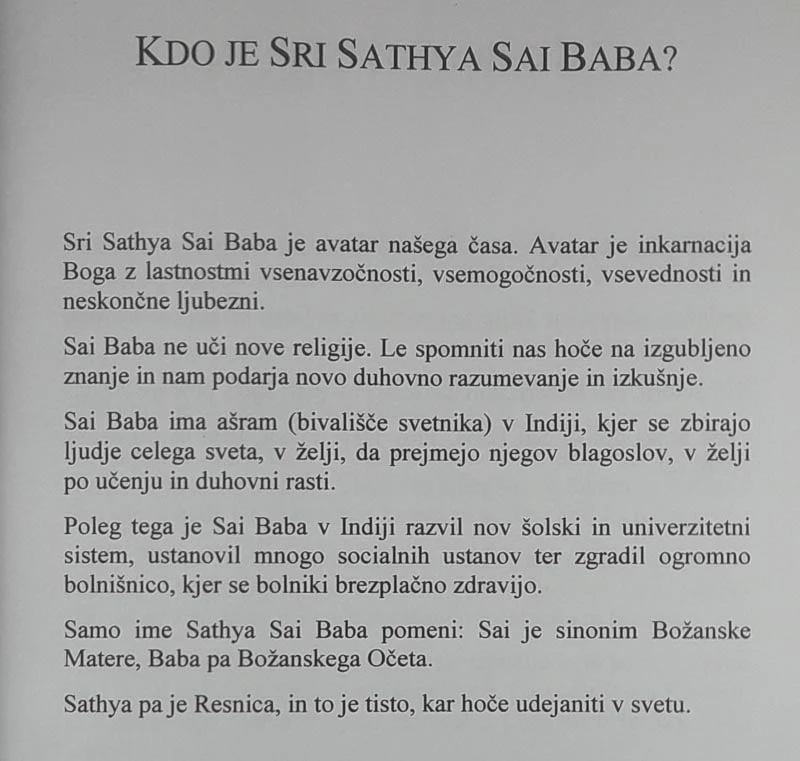 GOVORI O ODNOSIH, Sai Baba