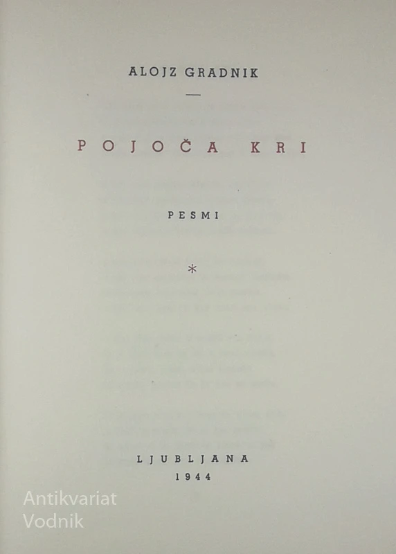 POJOČA KRI, Alojz Gradnik