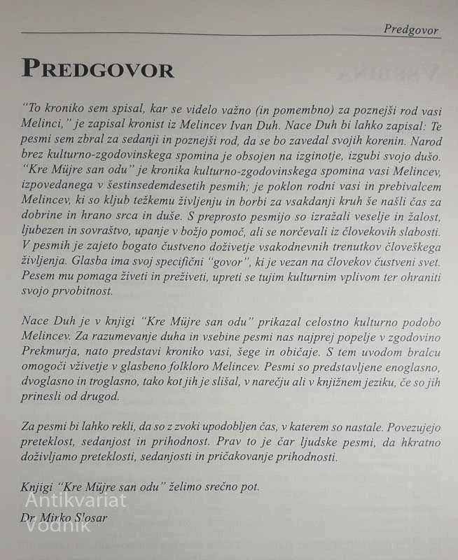 KRE NA MÜJRE SAN ODU, Ignac Duh