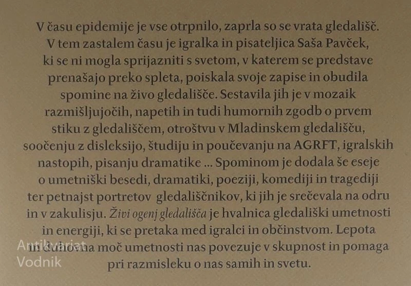 ŽIVI OGENJ GLEDALIŠČA, Saša Pavček