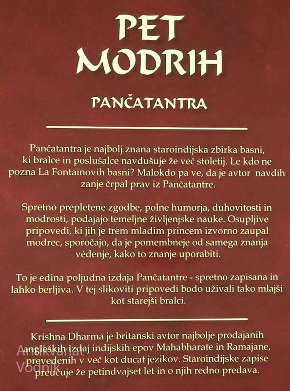 PET MODRIH PANČATANTRA