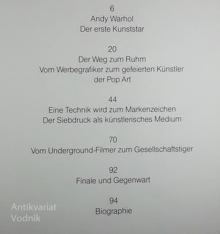 ANDY WARHOL 1928-1987; KUNST ALS KOMMERZ, Klaus Honnef