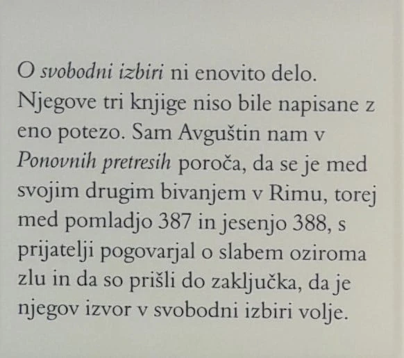 Avguštin, O SVOBODNI IZBIRI