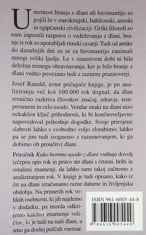 KAKO BEREMO USODO Z DLANI, dr. Josef Ranald