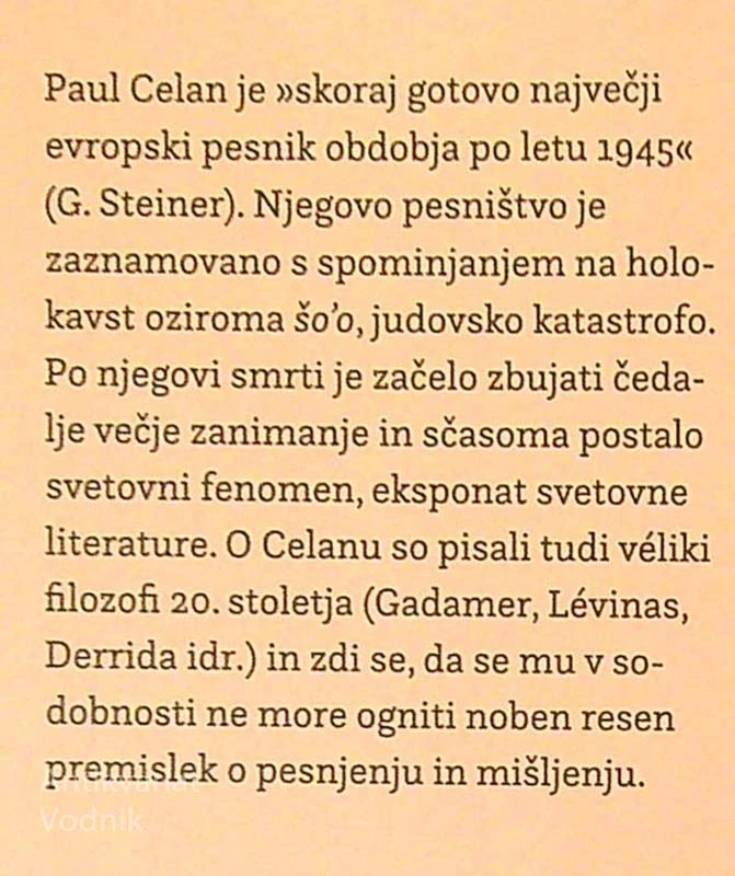 ZBRANE PESMI (II. DEL), Paul Celan