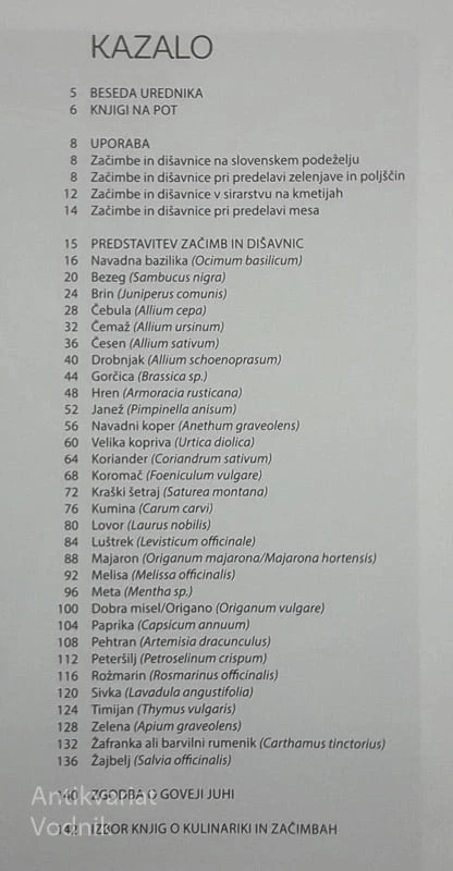 ZAČIMBE IN DIŠAVNICE; SLOVENSKI KULINARIČNI VODNIK, več avtorjev