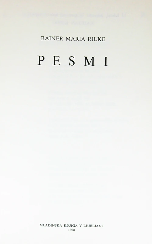 PESMI, Rainer Maria Rilke