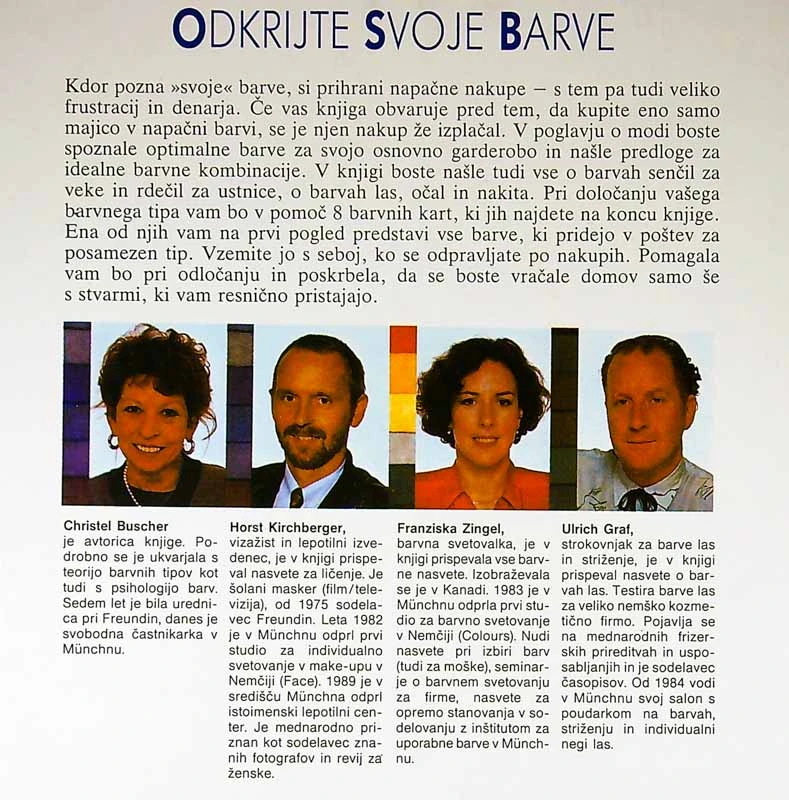 ODKRIJTE SVOJE BARVE; VSE BARVE, KI VAM PRISTAJAJO, Christel Buscher