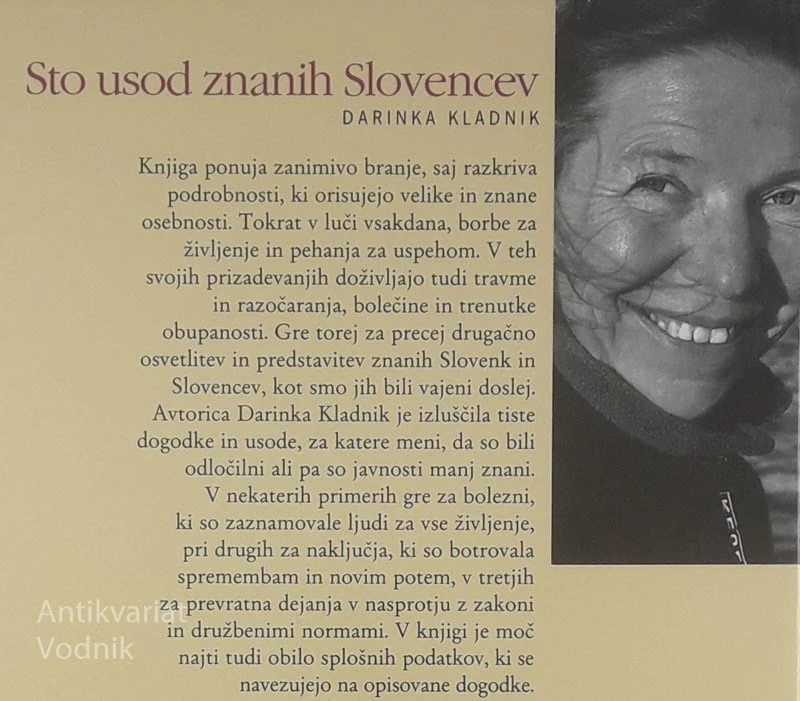 STO USOD ZNANIH SLOVENCEV, Darinka Kladnik
