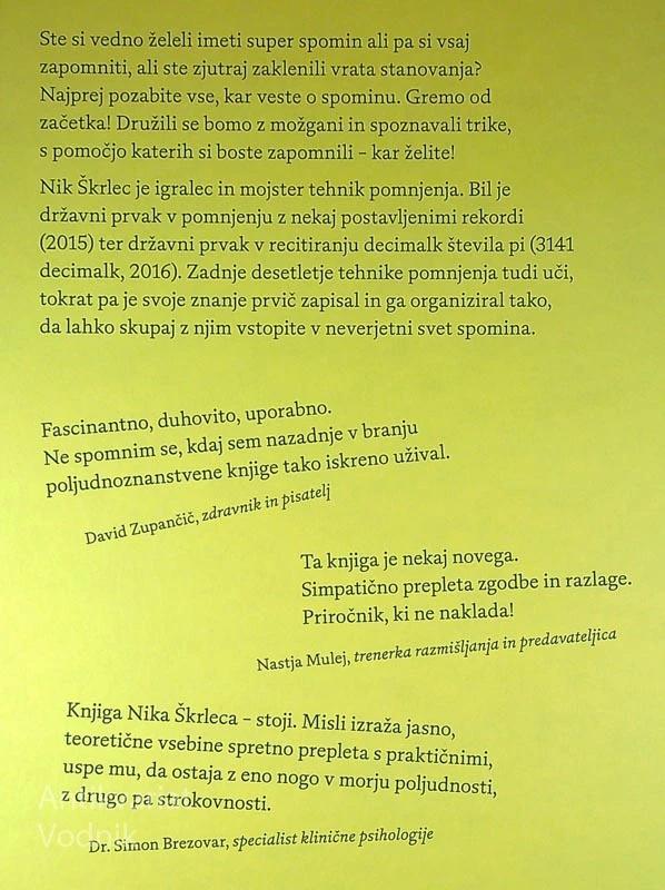 POZABI VSE, KAR VEŠ O SPOMINU, Nik Škrlec