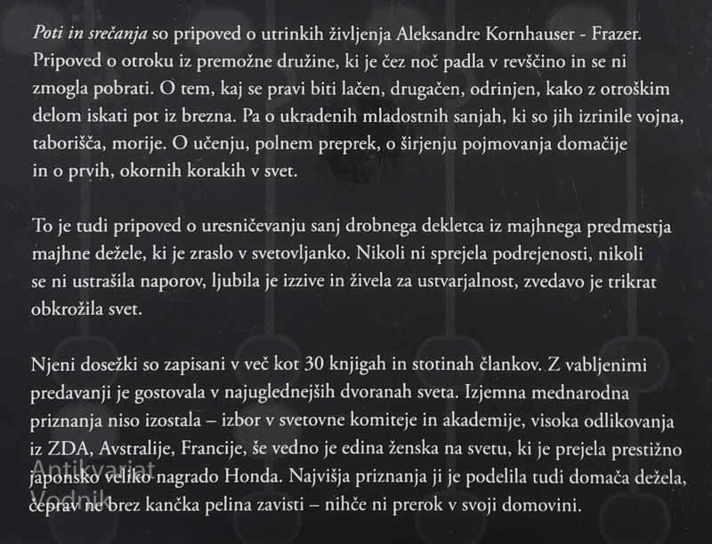 POTI IN SREČANJA, Aleksandra Kornhauser Frazer