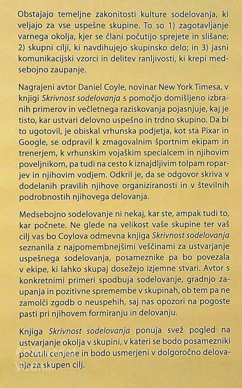 SKRIVNOST SODELOVANJA, Daniel Coyle