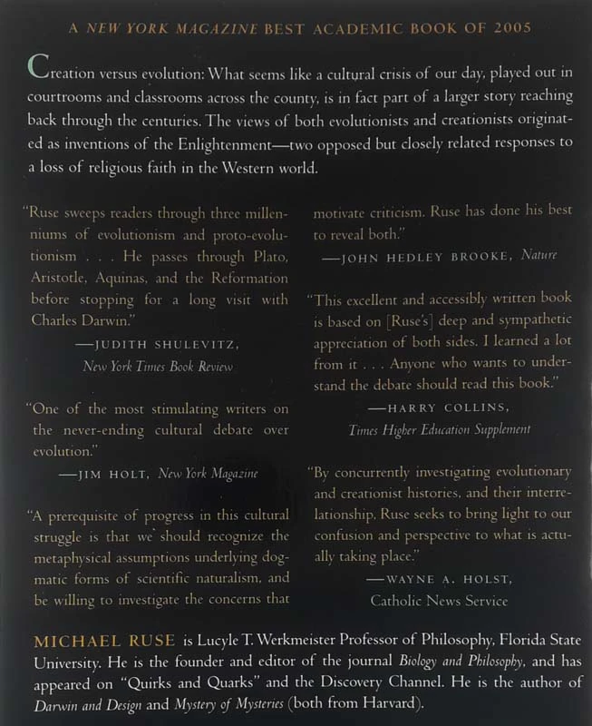 THE EVOLUTION – CREATION STRUGGLE, Michael Ruse