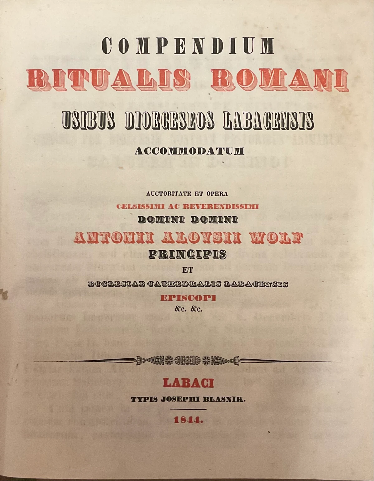 COMPENDIUM RITUALIS ROMANI USIBUS DIOECESEOS LABACENSIS