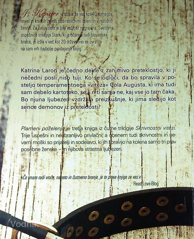 PLAMENI POŽELENJA; TRETJI DEL TRILOGIJE SKRIVNOSTNI VITEZ, J. Kenner